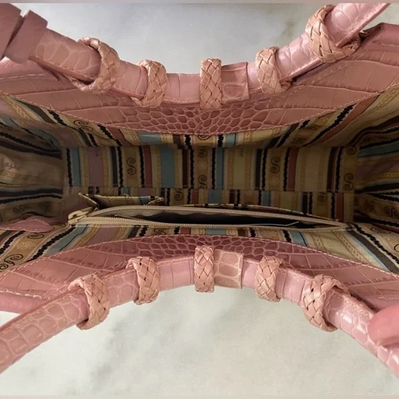 Brighton Leili Dusty Rose Straw Tote EUC - Picture 12 of 13